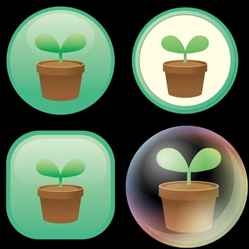 Set of 4 Sprout Icon Illustrations and Vectors