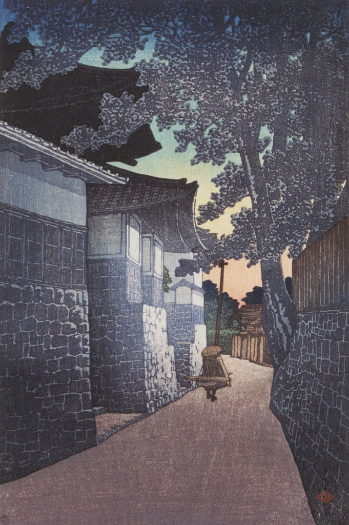 Souvenirs of My Travels, 2nd Series: Kōshō Temple in Himi, Etchū by Hasui Kawase (1921), from Hasui Kawase Art Works Collection Revised Edition