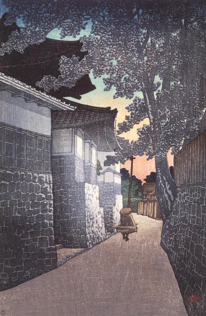 Souvenirs of My Travels, 2nd Series: Kōshō Temple in Himi, Etchū by Hasui Kawase (1921), from Kawase Hasui 130th Anniversary Exhibition Catalogue