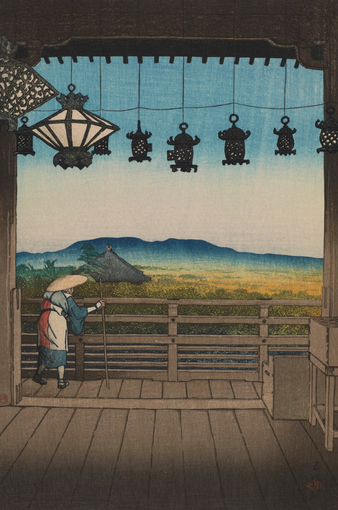 Souvenirs of My Travels, 2nd Series: Nigatsudo Temple, Nara by Hasui Kawase (1921), from Smithsonian National Museum of Asian Art