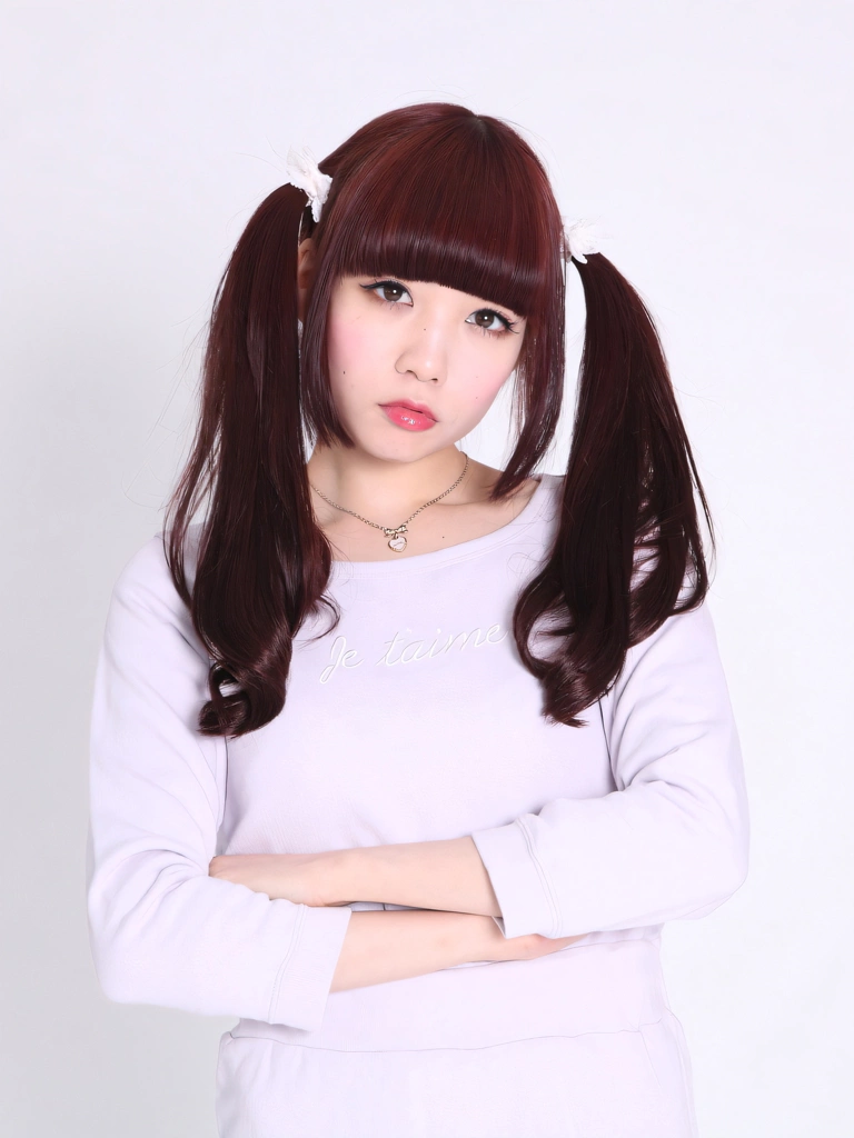 Portrait of an Angry Brown Haired Japanese Woman with Her Arms Crossed, Photo