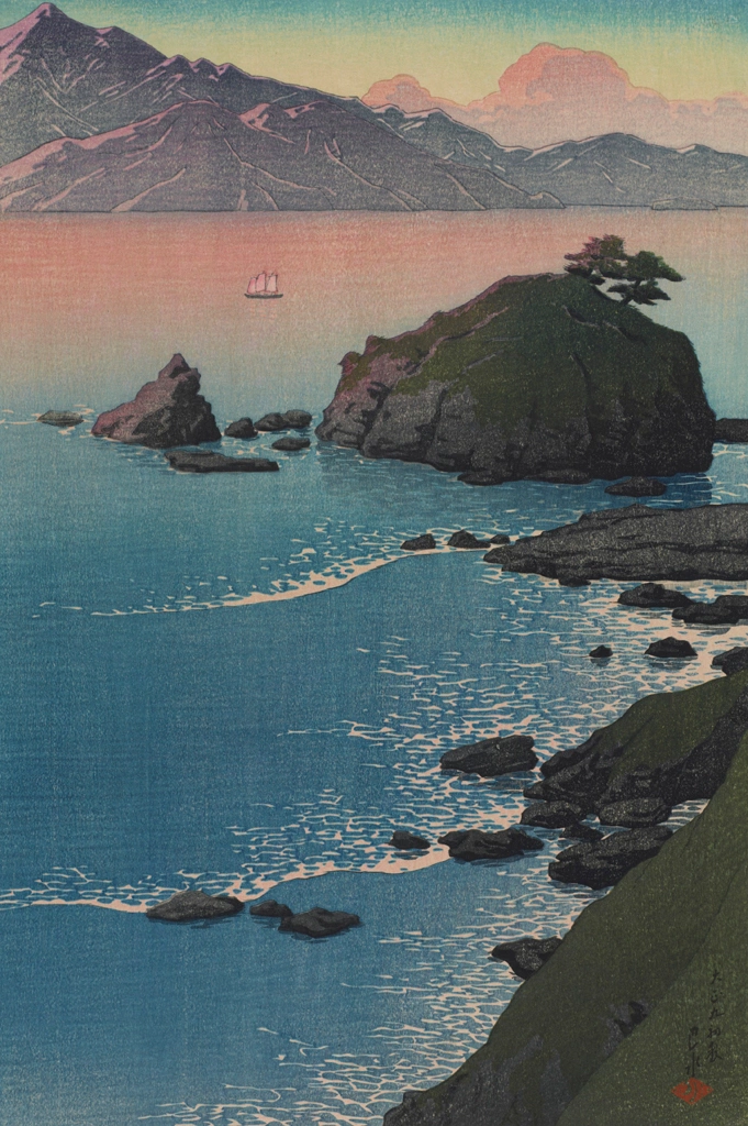 Souvenirs of My Travels, 1st Series: Kude Beach, Wakasa by Hasui Kawase (1920), from Smithsonian National Museum of Asian Art