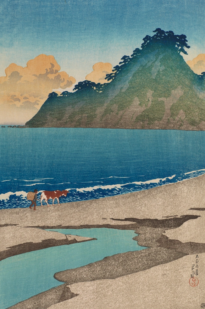 Souvenirs of My Travels, 1st Series: Iwai Beach, Boshū by Hasui Kawase (1920), from Smithsonian National Museum of Asian Art