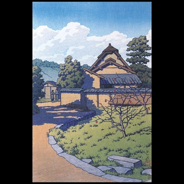 「法隆寺西里」 川瀬巴水 （1956年）