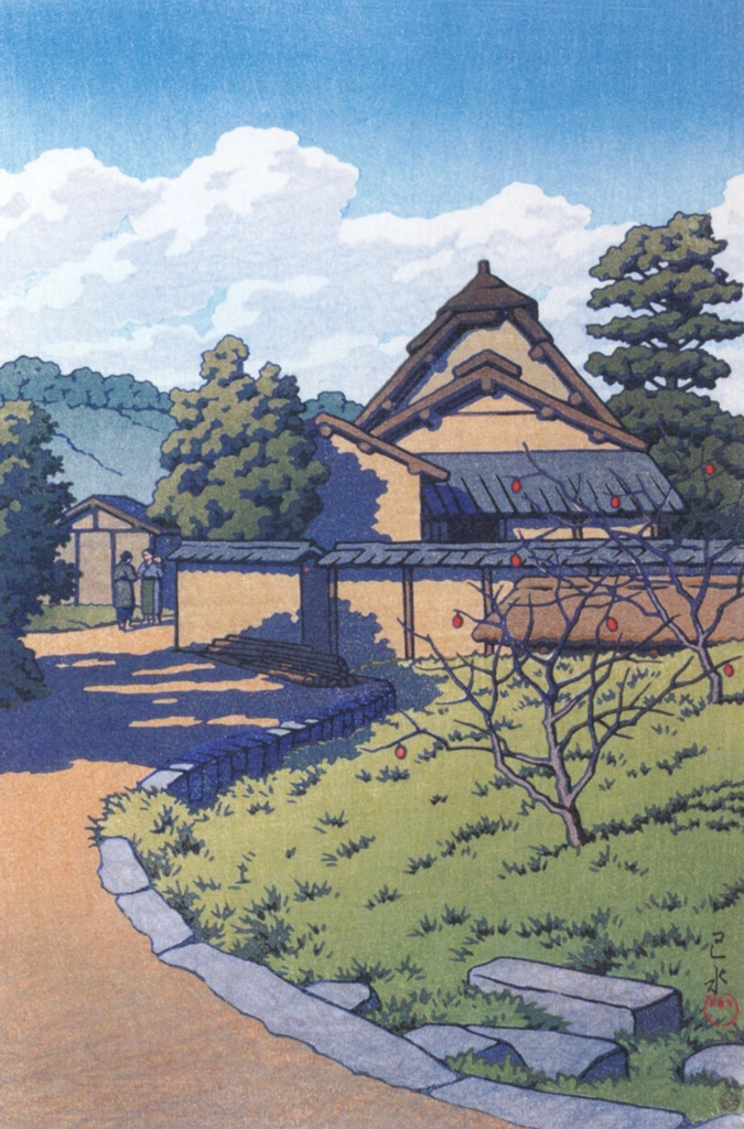 「法隆寺西里」 川瀬巴水 （1956年）, 生誕130年 川瀬巴水展 郷愁の日本風景より