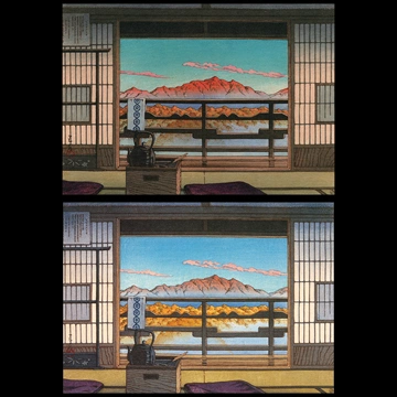 「湯宿の朝（塩原新湯）」 川瀬巴水 （1946年）