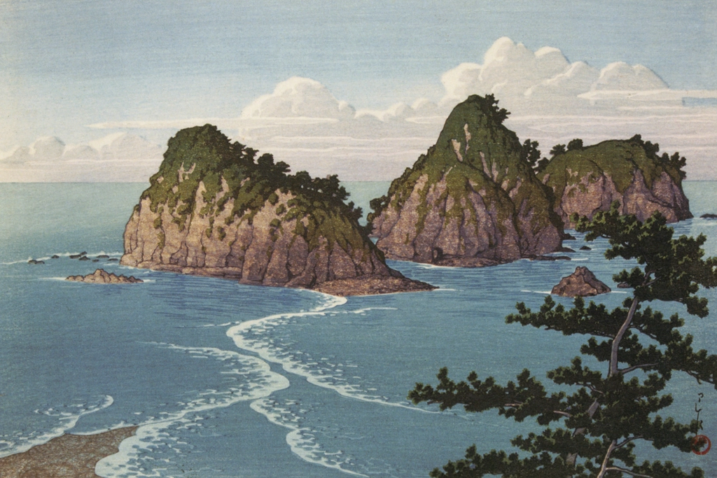 「伊豆堂ヶ島」 川瀬巴水 （1937年）, 川瀬巴水作品集より