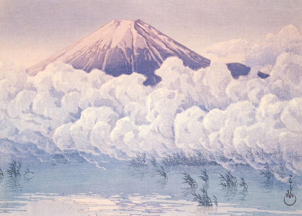 「山中湖平野の朝」 川瀬巴水 （1936年）, 生誕130年 川瀬巴水展 郷愁の日本風景より