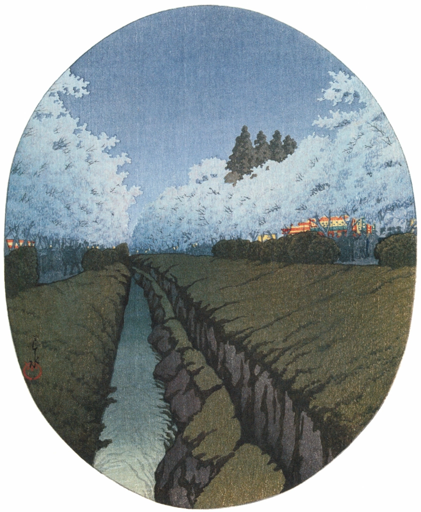 「小金井の夜桜」 川瀬巴水 （1935年）, 生誕130年 川瀬巴水展 郷愁の日本風景より