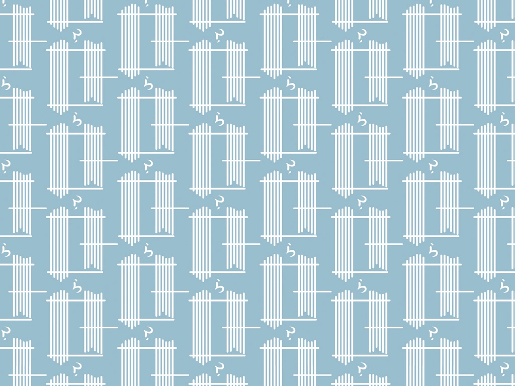 White Ichimura Lattice Pattern with Blue Gray Background Illustration