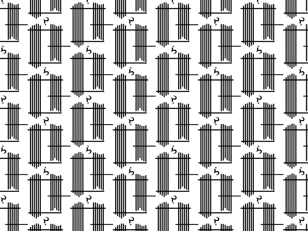 Black Ichimura Lattice Pattern with White Background Illustration