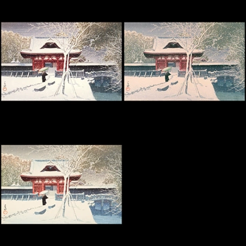 「芝公園の雪」 川瀬巴水 （1931年）