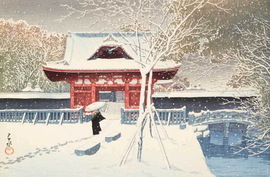 Snow at Shiba Park by Hasui Kawase (1931) | from Christie's