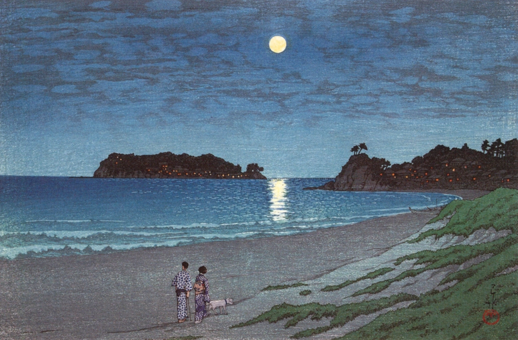 Shichirigahama by Hasui Kawase (1930), from Kawase Hasui 130th Anniversary Exhibition Catalogue