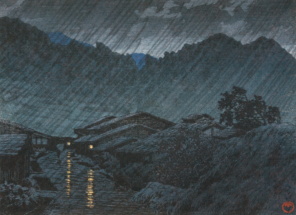 「日本風景選集 三十四 木曽の須原」 川瀬巴水 （1925年）, 生誕130年 川瀬巴水展 郷愁の日本風景より