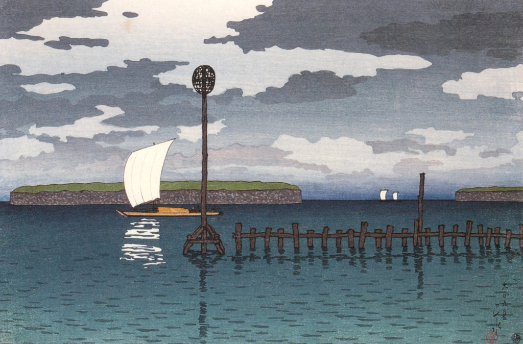 Twelve Subjects of Tokyo: The Shinagawa Offing by Hasui Kawase (1920), from Kawase Hasui 130th Anniversary Exhibition Catalogue