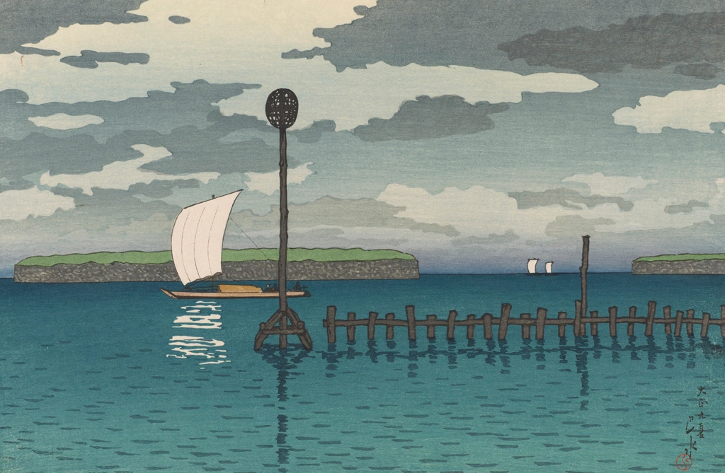 Twelve Subjects of Tokyo: The Shinagawa Offing by Hasui Kawase (1920), from Smithsonian National Museum of Asian Art