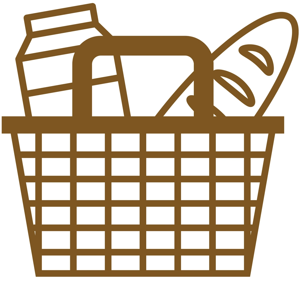 Monochromatic Shopping Basket Icon Illustration