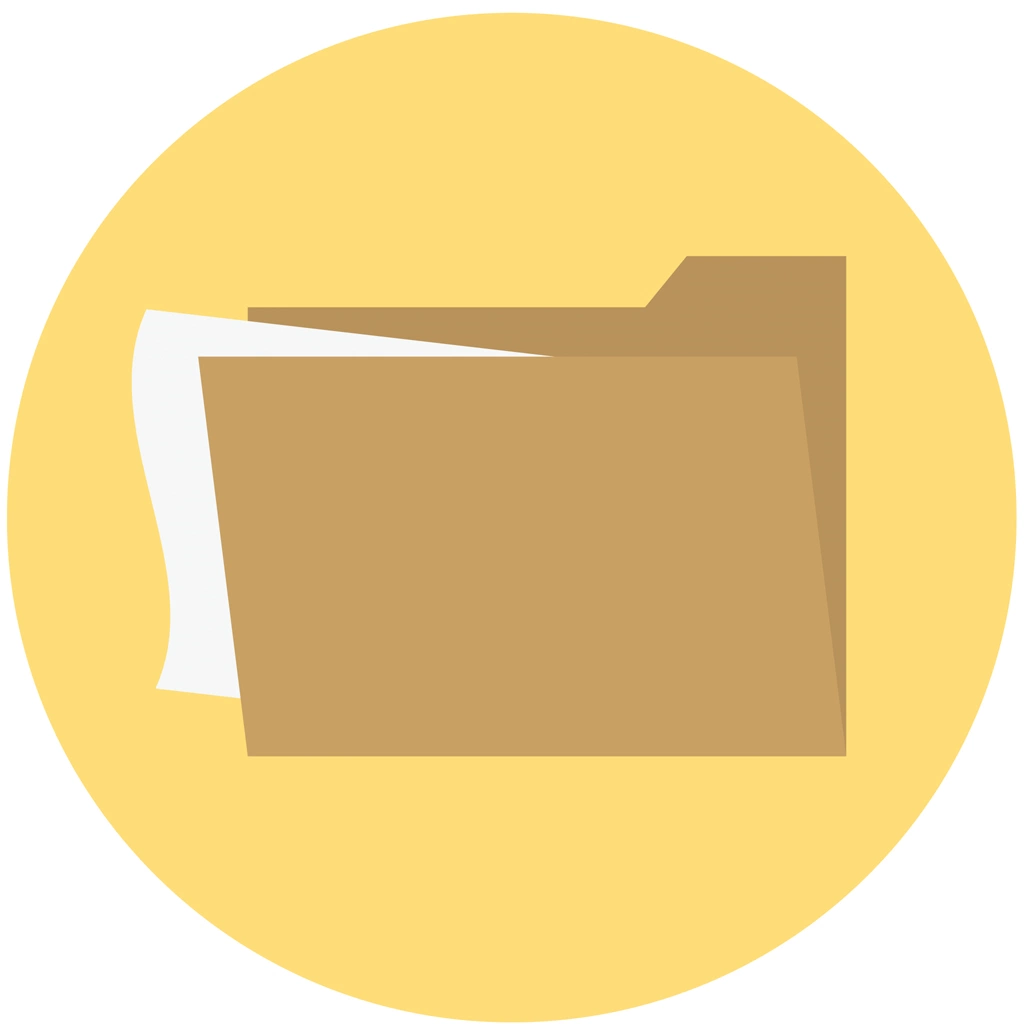 Folder Circular Icon Illustration