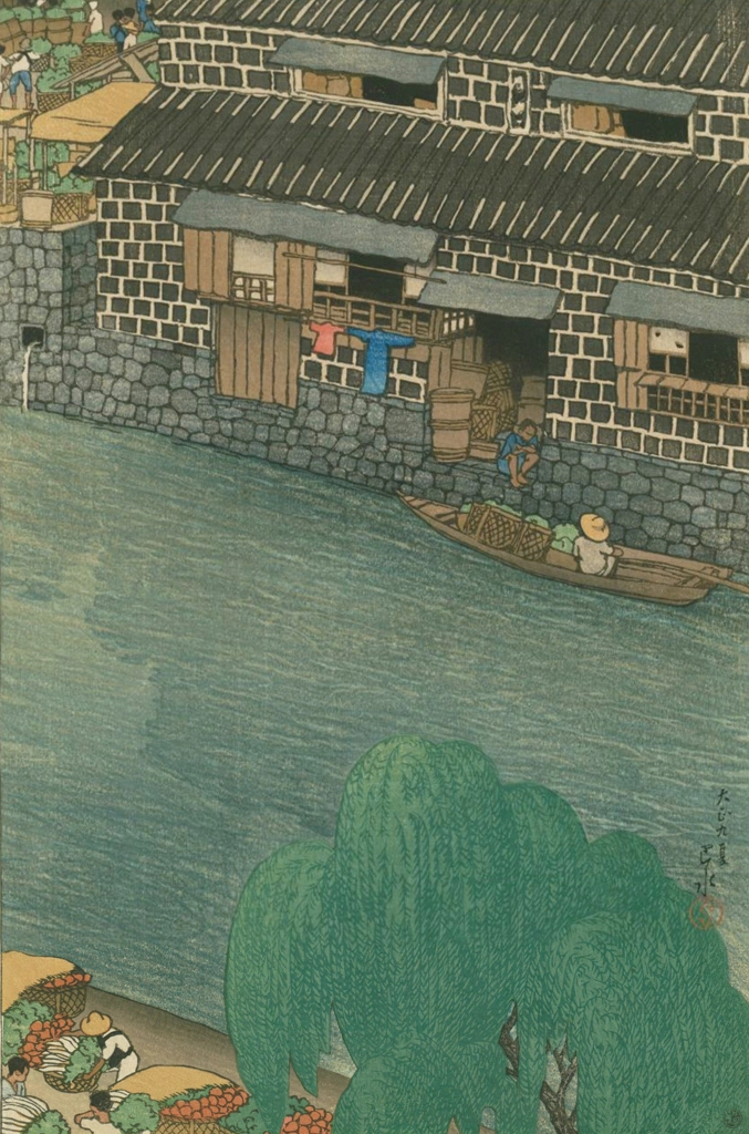 Twelve Subjects of Tokyo: Daikon Shore by Hasui Kawase (1920), from Kawase Hasui Woodblock Print Collection 2