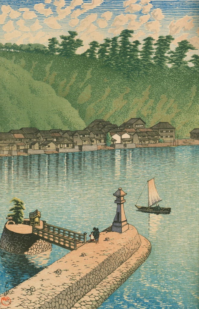 Souvenirs of My Travels, 3rd Series: Mihogaseki, Izumo by Hasui Kawase (1924), from Souvenirs of My Travels, 3rd Series