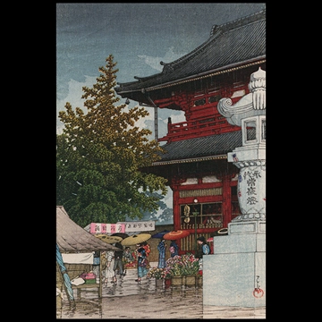 Morning Rain at Asakusa by Hasui Kawase (1930)