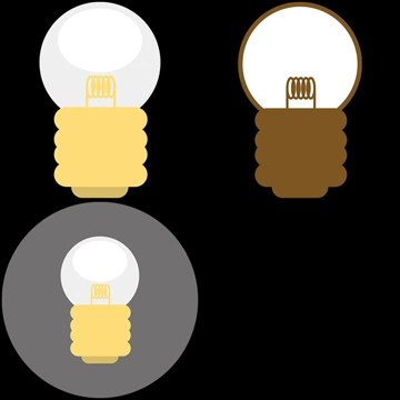 Set of 3 Light Bulb Icon Illustrations and Vectors