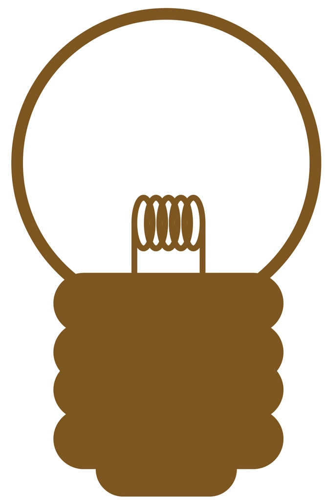 Monochromatic Light Bulb Icon Illustration