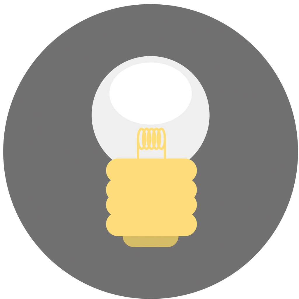 Light Bulb Circular Icon Illustration