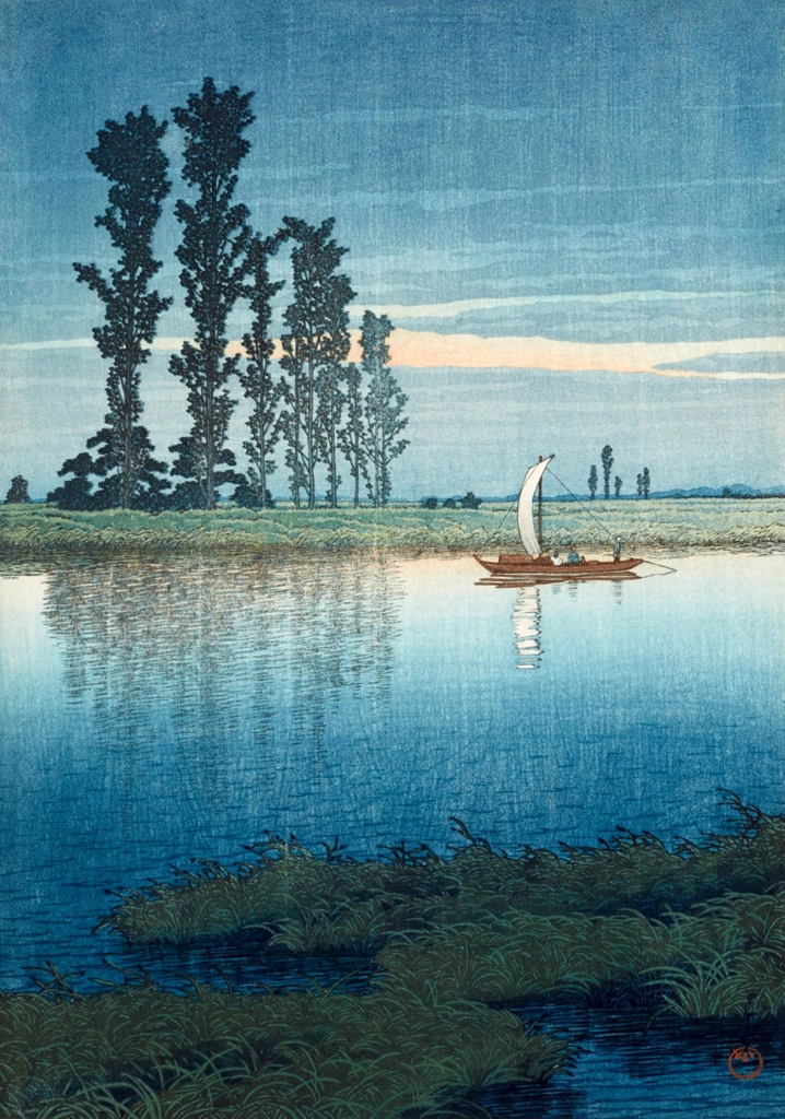 Evening of Ushibori by Hasui Kawase (1930) | from Sotheby's