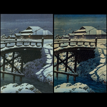 「水戸大野」 川瀬巴水 （1949年）