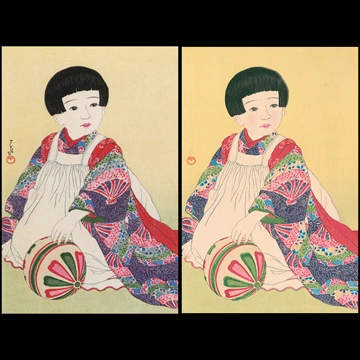 「子供十二題 手ま里」 川瀬巴水 （1931年）