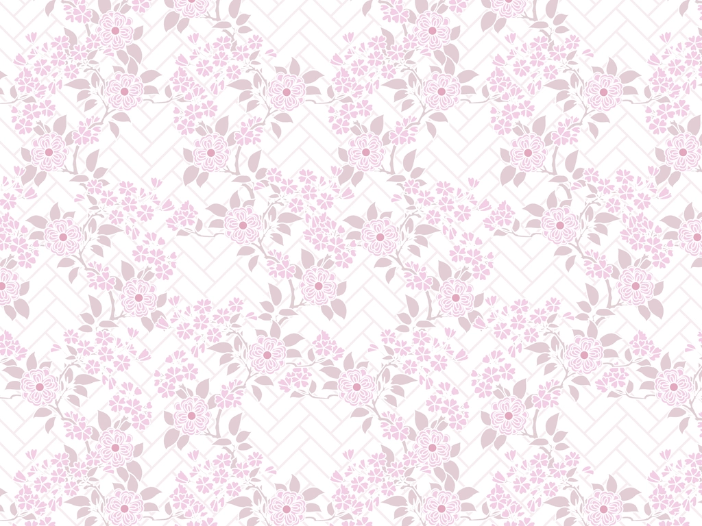 Set of 5 Double Cherry Blossom and Cypress Fence Pattern Background Illustrations and Vectors | Pink and White