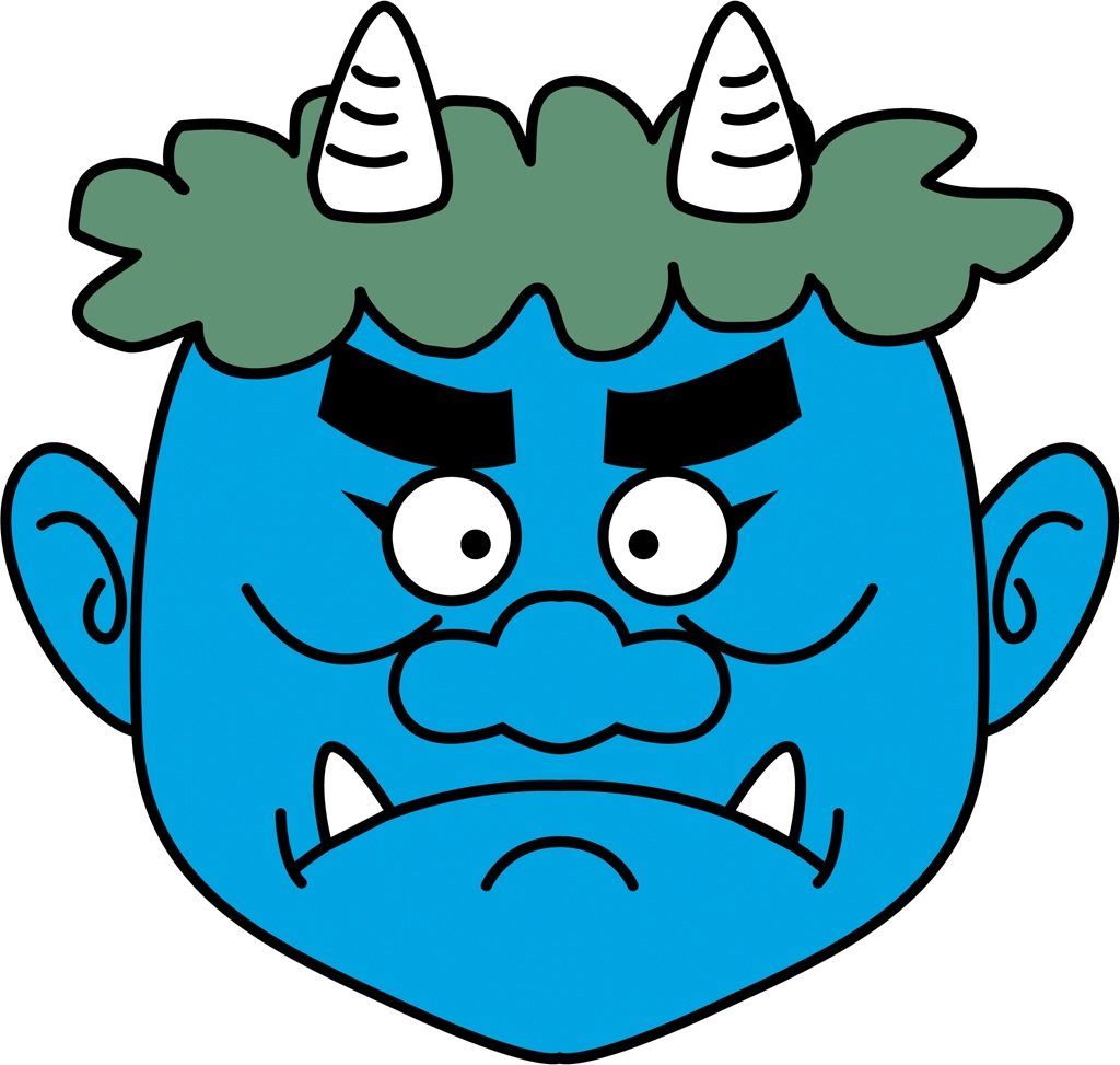 Set of 5 Oni Head Illustrations and Vectors | Blue Oni