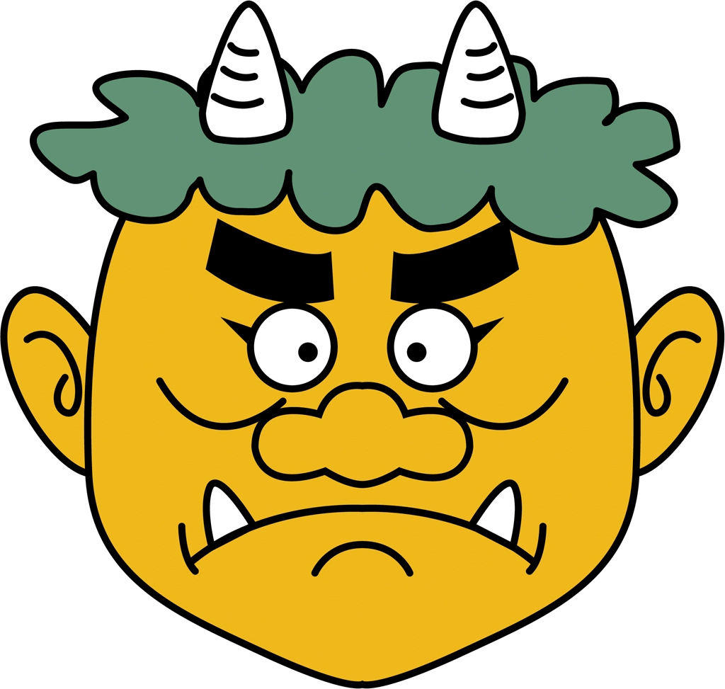 Set of 5 Oni Head Illustrations and Vectors | Yellow Oni