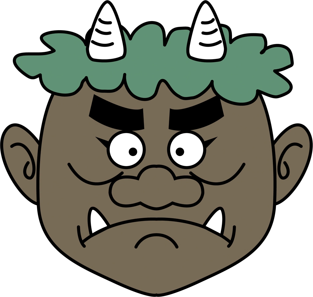 Set of 5 Oni Head Illustrations and Vectors | Black Oni