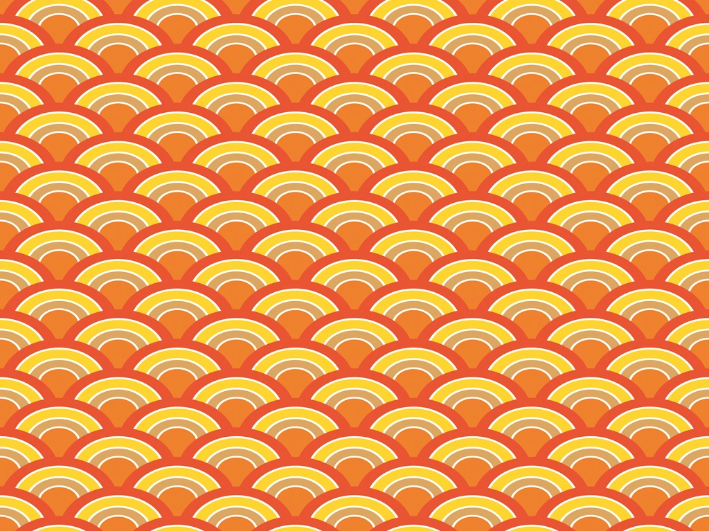 Set of 6 Wave Pattern Background Illustrations and Vectors | Red and Yellow