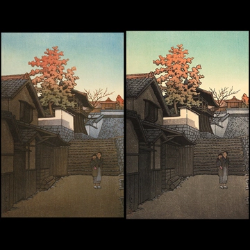 「赤穂新浜正福寺」 川瀬巴水 （1950年）