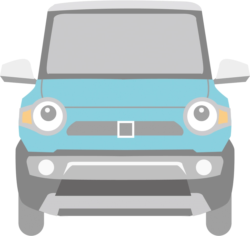 Set of 6 Suzuki Hustler Illustrations and Vectors | Light Blue