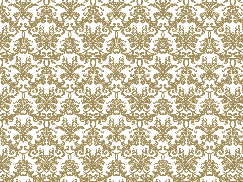 Set of 5 Damask Pattern Background Illustrations and Vectors | Gold and White