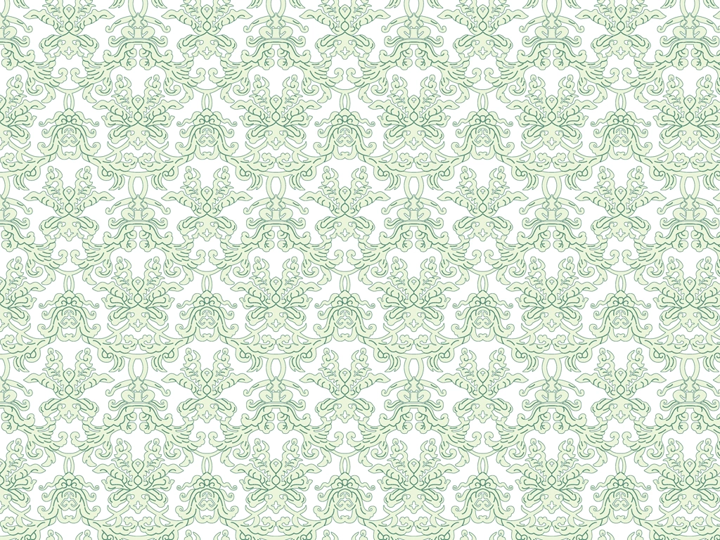 Set of 5 Damask Pattern Background Illustrations and Vectors | Light Green and White