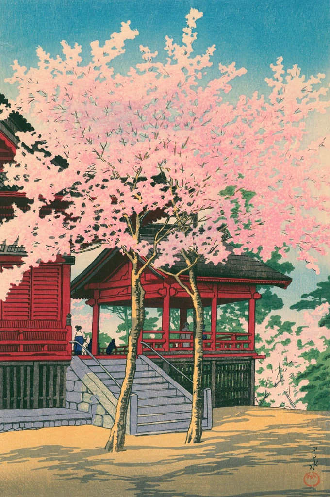 「東京二十景 上野清水堂」 川瀬巴水 （1928年） | 川瀬巴水版画集より