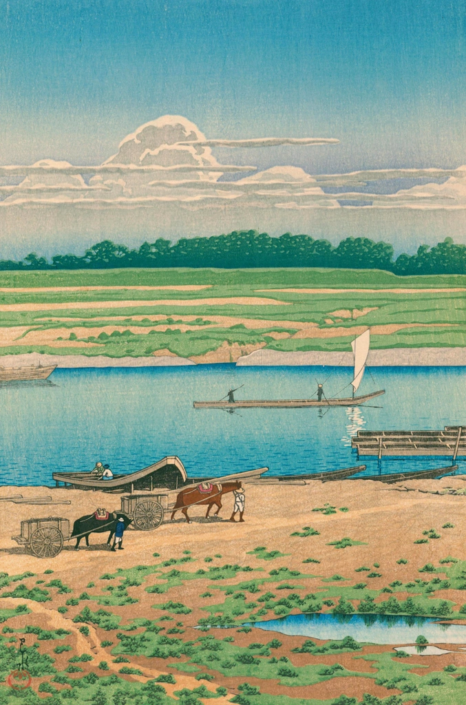 「東京二十景 矢口」 川瀬巴水 （1928年） | 川瀬巴水版画集より