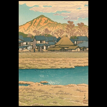 「日本風景集II 関西篇 京都上賀茂の冬」 川瀬巴水 （1933年）