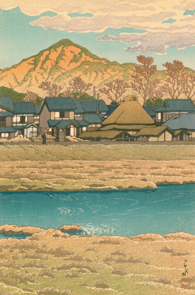 「日本風景集II 関西篇 京都上賀茂の冬」 川瀬巴水 （1933年） | 川瀬巴水版画集 2より