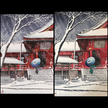 「上野清水堂の雪」 川瀬巴水 （1929年）