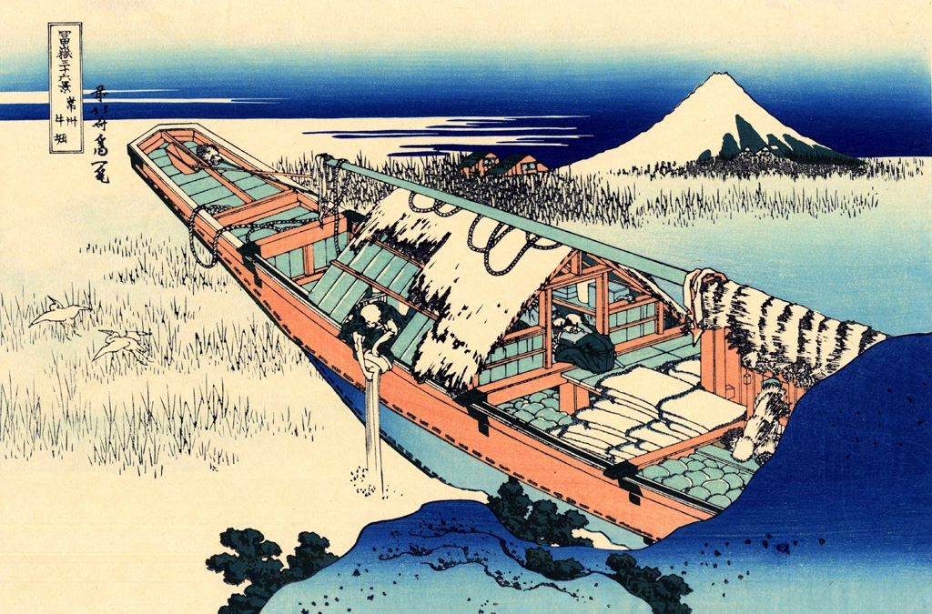 「富嶽三十六景 常州牛堀」 葛飾北斎 （1830年頃） | Visipixより