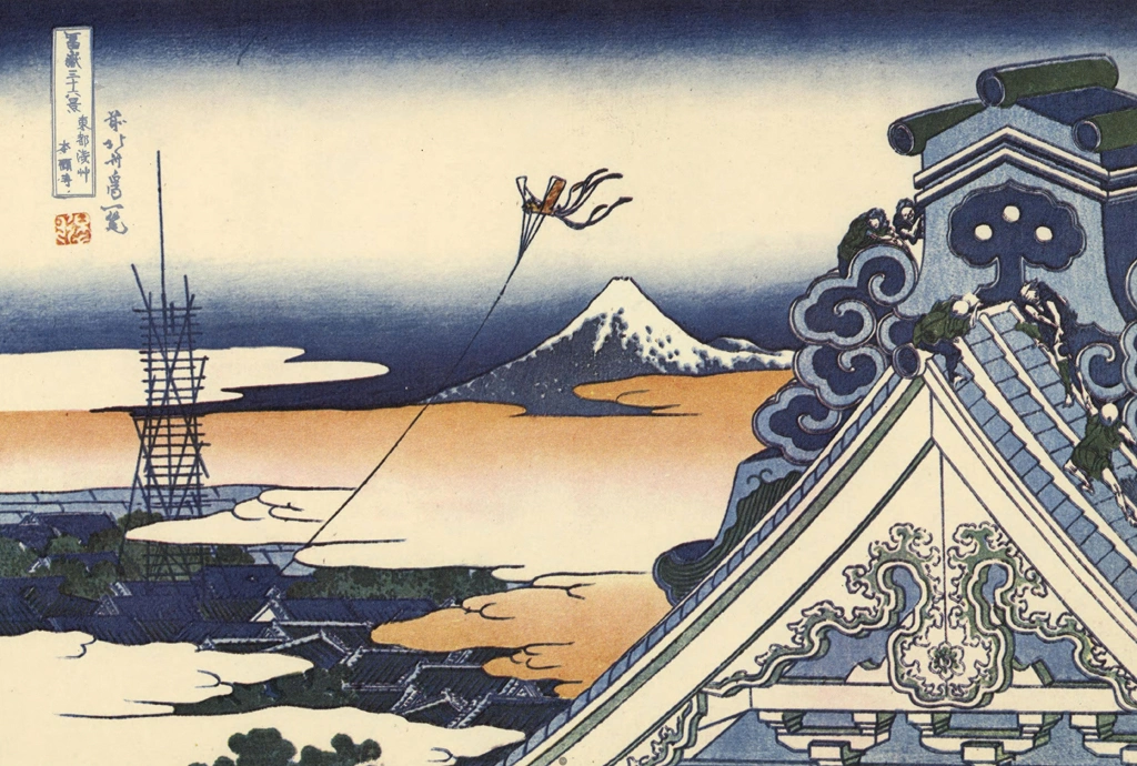 Thirty-Six Views of Mount Fuji: Asakusa Hongan Temple in Edo by Katsushika Hokusai (circa 1830) | from Ukiyo-e Masterpiece Selection: Hokusai II