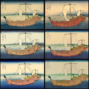 「富嶽三十六景 上総ノ海路」 葛飾北斎 （1830年頃）