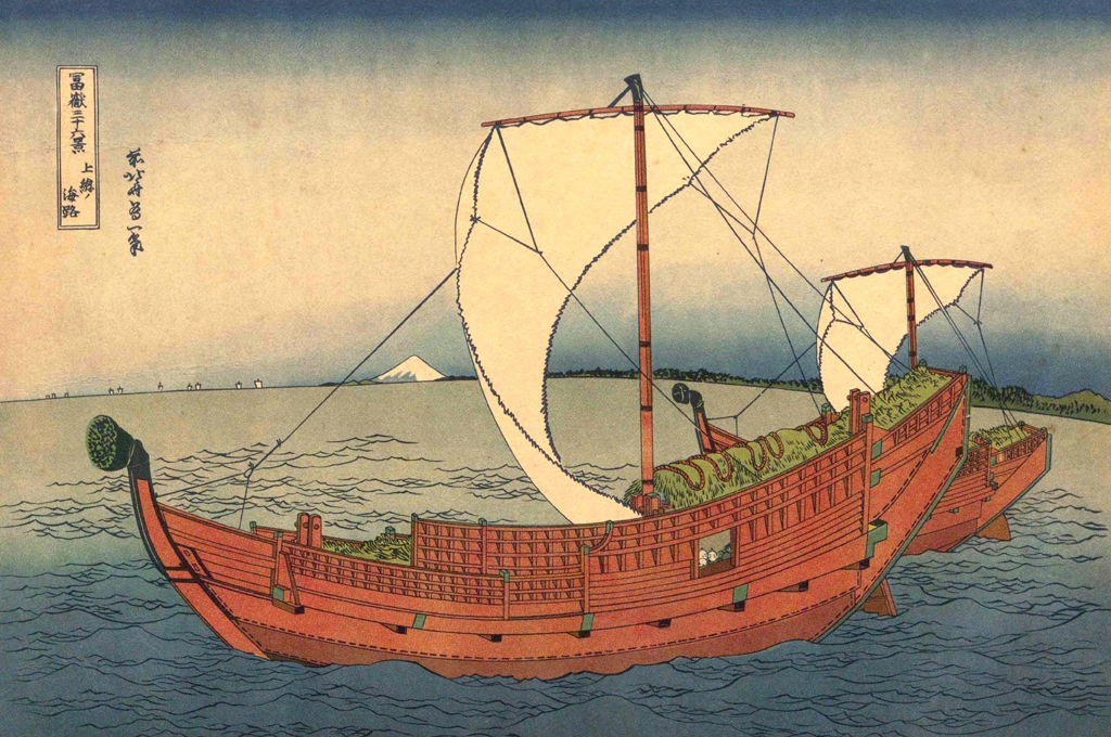 Thirty-Six Views of Mount Fuji: Kazusa Province Sea Route by Katsushika Hokusai (circa 1830) | from Katsushika Hokusai Fujiyama 36 view